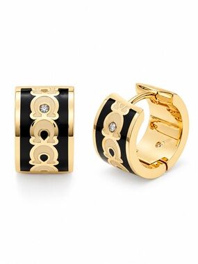 COACH Signature Enamel Hoop Earrings